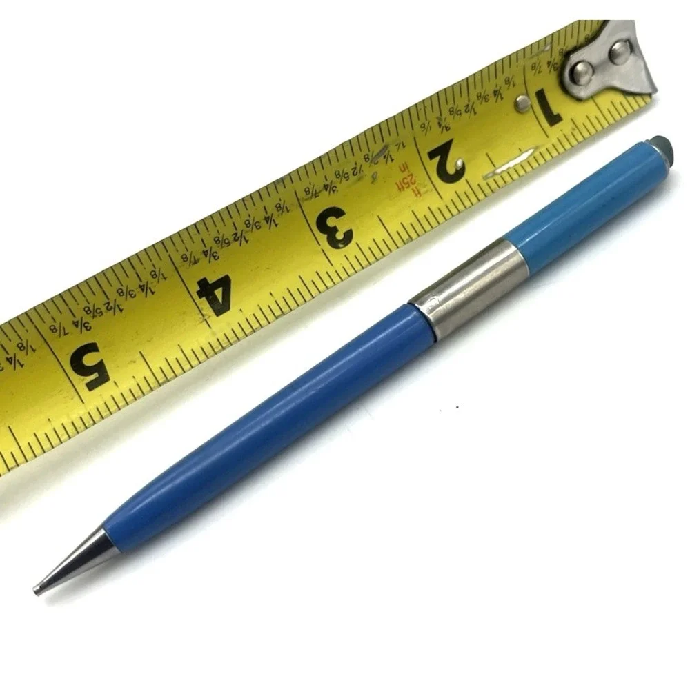 Scripto Mechanical Pencil Twist Bright Blue & Silver Vintage Retro Eraser End